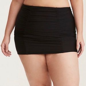 Black Ruched Swim Skirt Swim bottoms